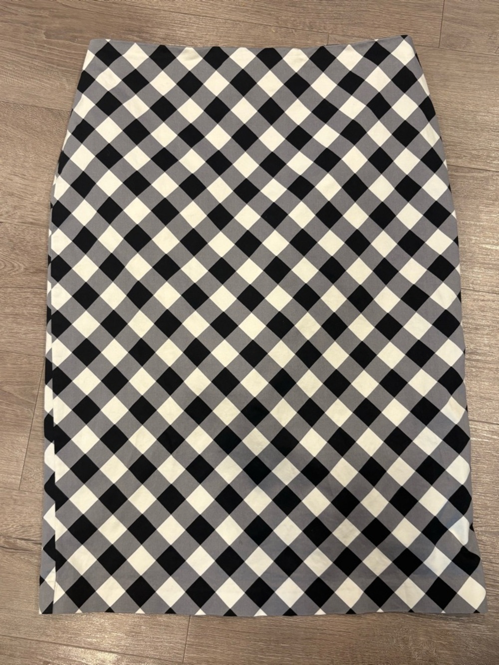 Black and White Gingham Pencil Skirt